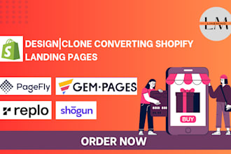create shopify landing page design with pagefly, gempages and replo