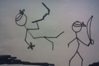 draw you 2 elaborate stick figure pictures