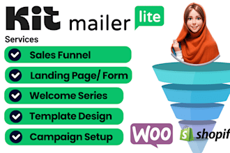 create convertkit, mailerlite landing page, form, and automation sequence