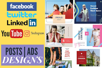 design facebook, instagram, youtube posts social media marketing and promotion