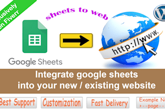 integrate google sheets into website or web app
