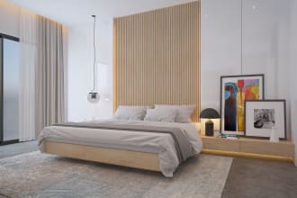 3d model render hotel bedroom restaurant café lobby design