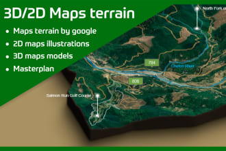 create a 3d map real google location or landscape
