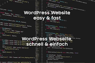 setup a wordpress website on your server and a theme deutsch