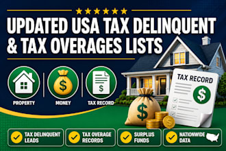 provide updated USA tax delinquent and tax overages property lists
