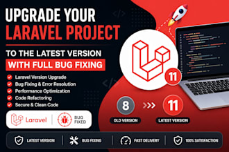 upgrade your laravel project to the latest version with full bug fixing