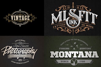 create professional retro vintage logo