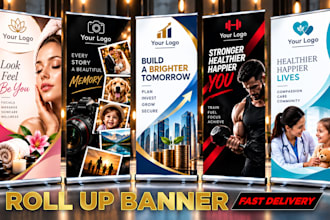 do outstanding signage design or roller banner in 12 hours