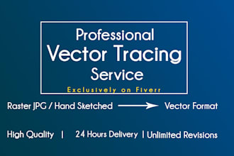 do manual vector tracing,vector tracing logo within 24 hours