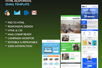 design or convert psd,pdf,png,jpeg to html email template