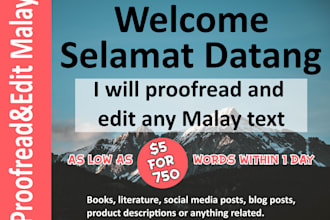 proofread and edit any malay text