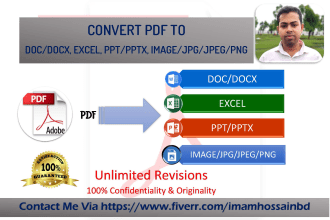 do any kind of file conversion, retype or convert ocr, pdf, scan to word