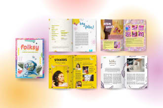 design magazine, zine, worksheet as your style request