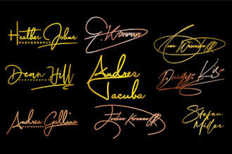design unique signature or font or text or hand drawn photography logo