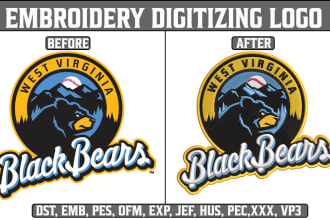digitize image for embroidery digitizing logo, embroidery patch design, dst pes