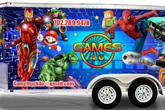 design trailer, food truck, camper or caravan wrap
