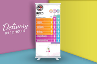 design roll up, pull up, pop up and retractable banner