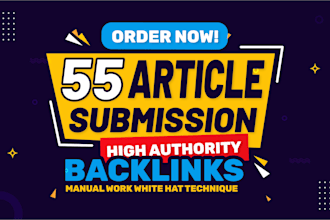 do 55 article submissions off page seo contextual backlinks