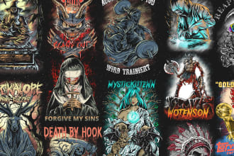 do detail metal illustration for band merchandise