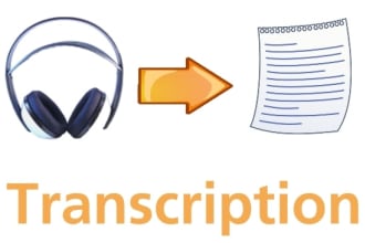 provide high quality english transcription of audio or video file