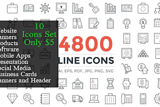 do line flat vector icons