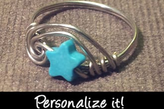 custom make a single stone wire ring in your choice of colors
