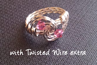 custom make a two stone wire ring in your choice of colors