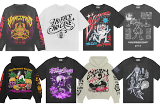create graphic t shirt design for streetwear clothing merch
