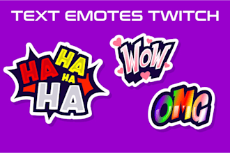 create express custom text twitch emote , texts, font emotes