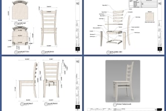 draw a blueprint of your furniture or 3d product and objects