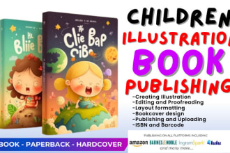 draw illustration and publish your children book on amazon, lulu and ingramspark
