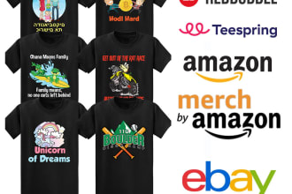 create attractive illustration graphic t shirt design merch by amazon