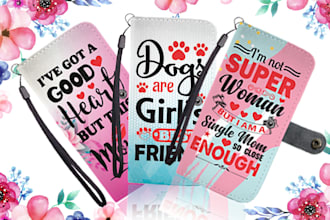 give you creative typography wallet phone case design