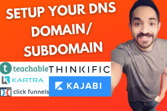 connect your domain dns on teachable thinkific or kajabi