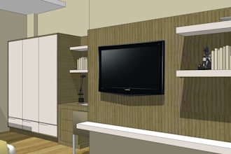 make 3d model of any equipment and furnitures using sketchup
