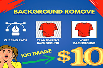 do clipping path or background removal 100 images low price