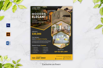 design professional real estate flyer, brochure and banner