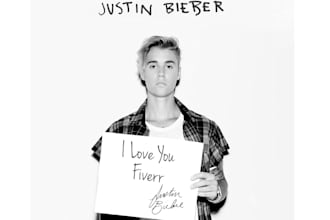 make justin bieber hold up any text e,g Happy Birthday within 24 hours