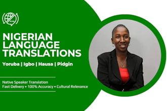translate yoruba, hausa, igbo and pidgin to english