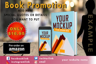 create a promotional banner ad for your book cover