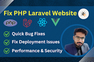 fix, update, or customize your laravel PHP website