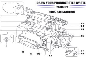 draw vector line drawing line art instruction manual