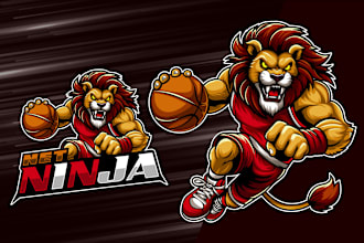 do cartoon mascot sports logo design for club and business