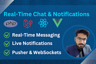 add real time chat and notifications in laravel or vue