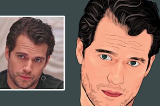 cartoon vector  portrait illustration