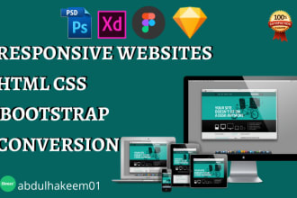 convert psd to html responsive bootstrap 4