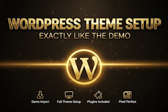 setup wordpress theme exactly as on a demo