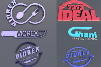 design modern logo plus 3d mockup