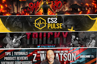 make custom banner,cover art for facebook youtube twitch etc
