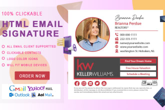 make clickable HTML email signature for gmail outlook apple